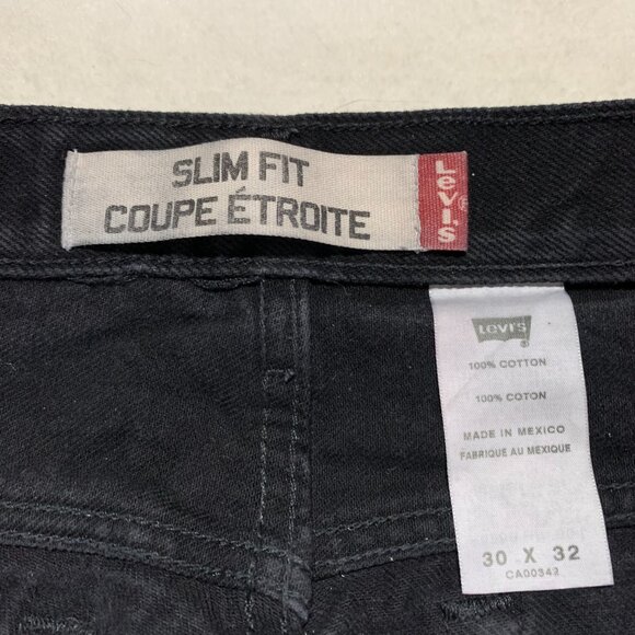 Vintage 90s Y2K Levi's Slim Fit Faded Washed Black Denim Straight Leg Jeans - Picture 6 of 12